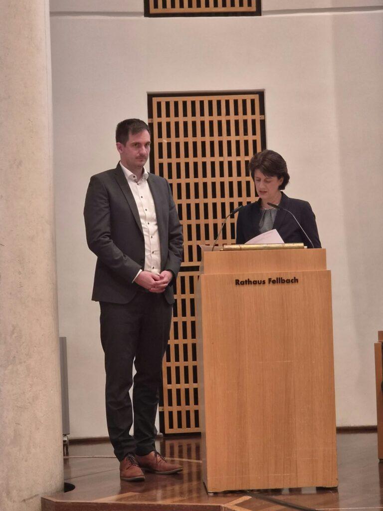 Amtseinführung des Ersten Bürgermeisters Tim Deininger durch Oberbürgermeisterin Gabriele Zull